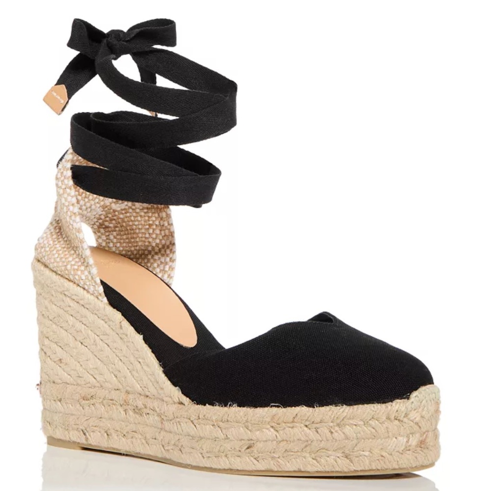 Castaner Black Espadrilles with Box, Size 9